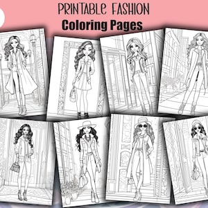 Fashion coloring book, fashion coloring pages, adult coloring book, adult coloring pages, girls coloring pages