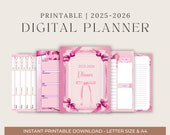 printable planners 2025, 2025 calendar printable download, Printable 2025-2026 planner, PRINTABLE 2025-2026 calendar, 2025 digital planner