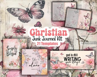 Christian Junk Journal kit, Prayer Junk Journal,Faith Junk Journal Kit, bible junk journal, jesus junk journal kit, bible verse pages