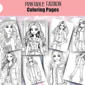 Fashion coloring book, fashion coloring pages, adult coloring book, adult coloring pages, girls coloring pages