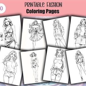 Fashion coloring book, fashion coloring pages, adult coloring book, adult coloring pages, girls coloring pages
