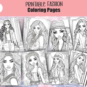 Fashion coloring book, fashion coloring pages, adult coloring book, adult coloring pages, girls coloring pages