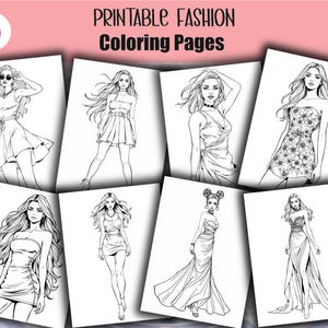 Fashion coloring book, fashion coloring pages, adult coloring book, adult coloring pages, girls coloring pages
