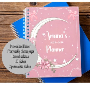 2025 weekly planner, 2025-2026 planner, personalized planner 2025, 2025-2026 calendar, new years gift 2025, 2025 spiral planner 2025 spiral