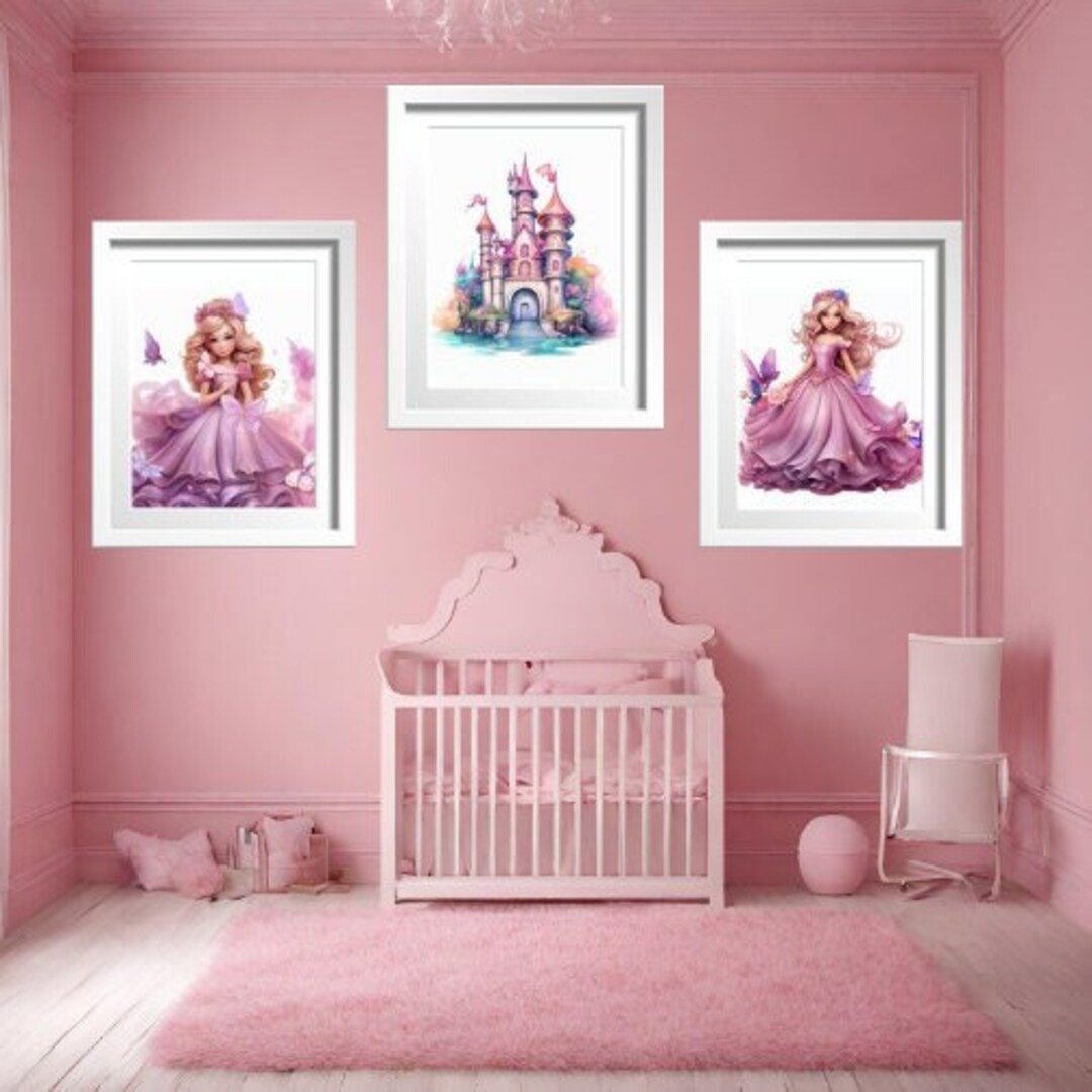 Pink Princess Wall Artpink Princess Wall Decorpink Princess Digital
