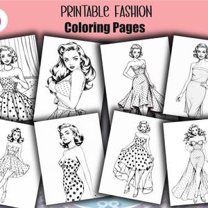 Fashion coloring book, fashion coloring pages, adult coloring book, adult coloring pages, girls coloring pages