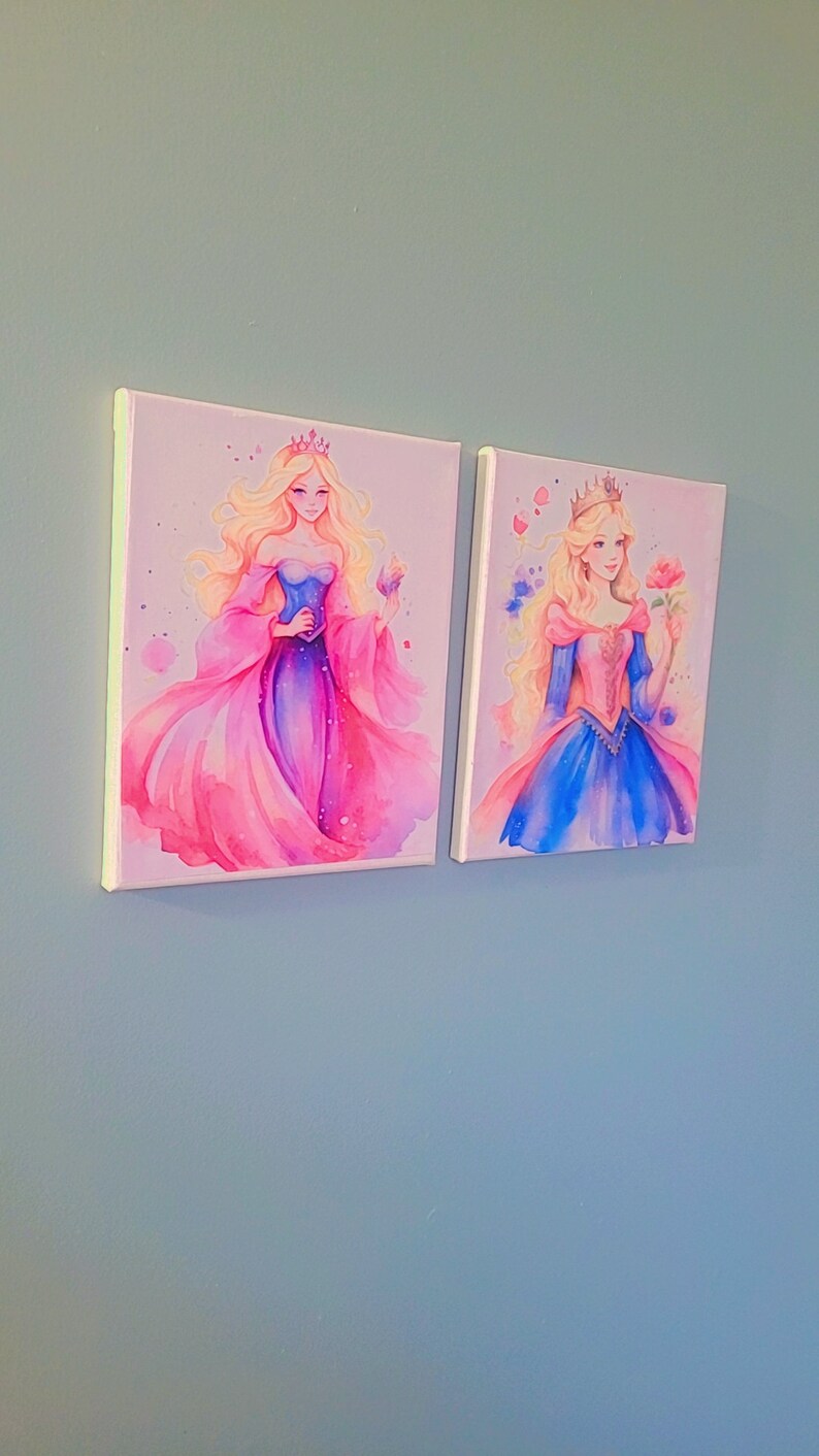 Pink Princess Canvas Pink Princess Wall Art Pink Princess Wall Decor
