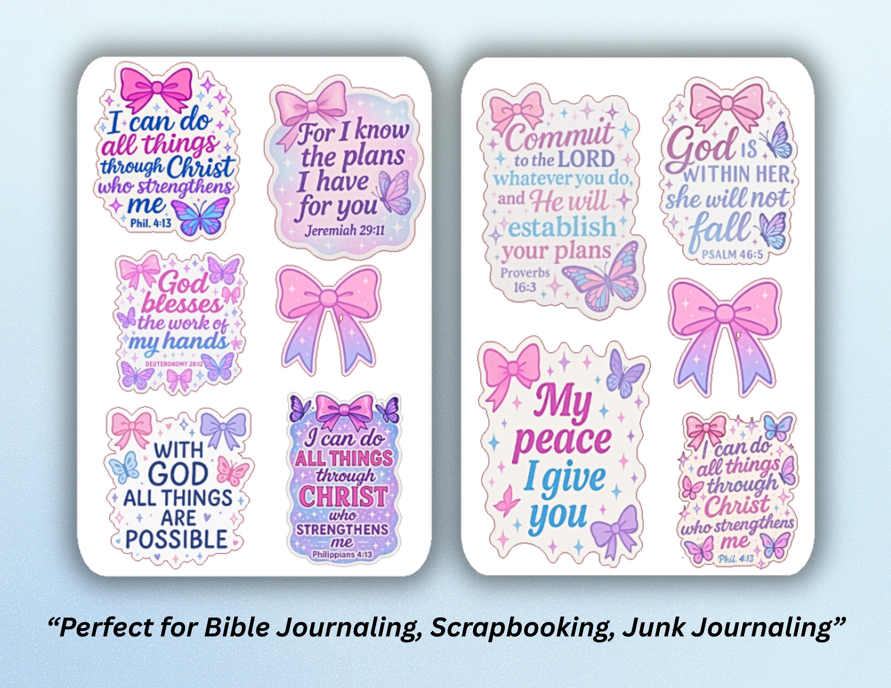Christian Junk Journal Stickers, Bible Verse Stickers for Bible ...