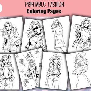 Fashion coloring book, fashion coloring pages, adult coloring book, adult coloring pages, girls coloring pages
