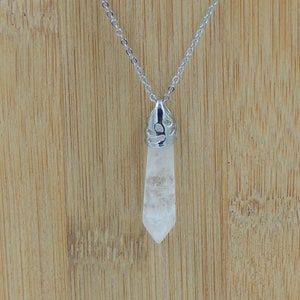 Clear Quartz Pendant Necklace, Quartz Crystal Necklace, Clear Quartz Necklace, Quartz Pendulum Necklace, Clear Quartz Crystal Necklace