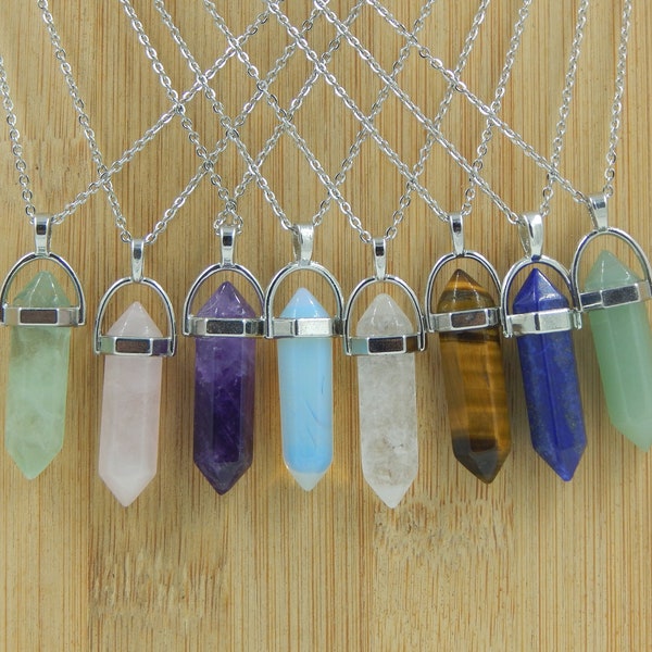 Crystal Necklace, Crystal Pendant Necklace, Crystal Point Necklace, Healing Crystal Necklace, Crystal Choker, Crystal Choker Necklace