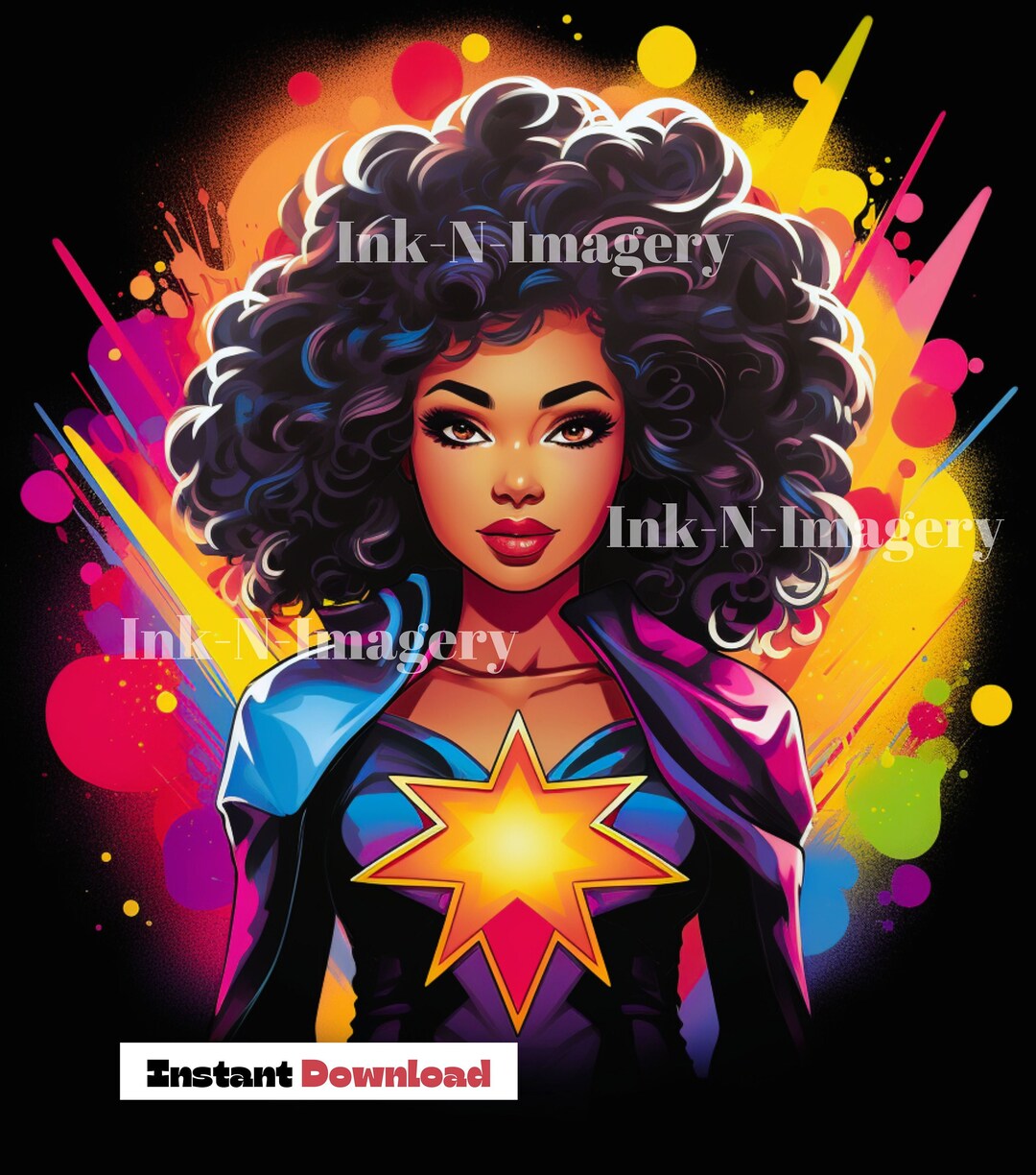 Black Super Hero Black Cartoons African America Art Printable Etsy