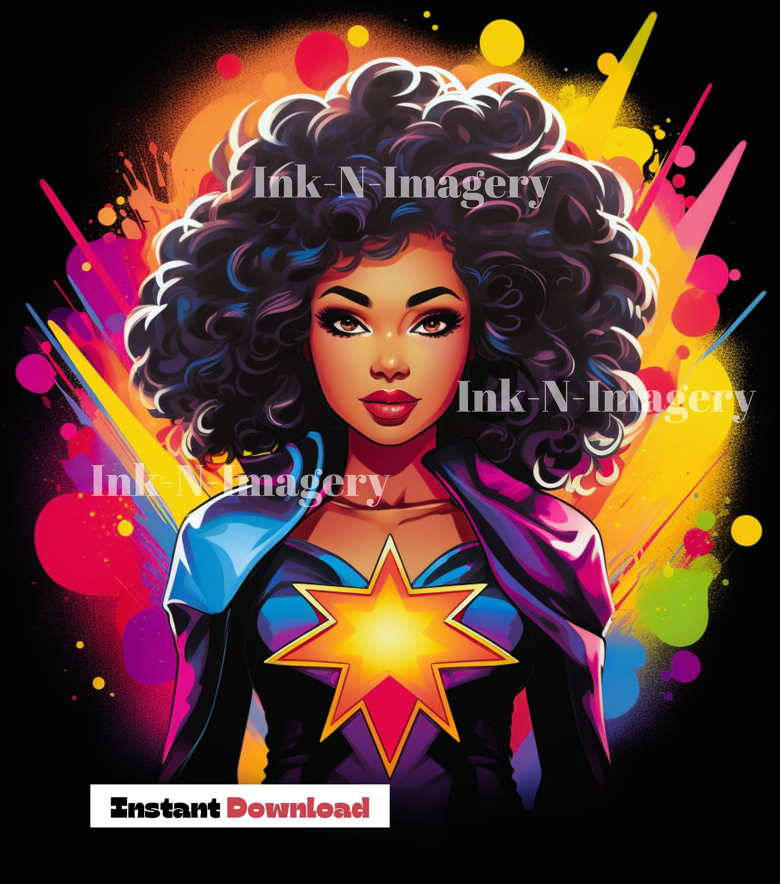 Black Super Hero Black Cartoons African America Art Printable Etsy