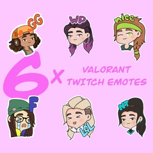 Valorant chibi emotes, pack of 6.