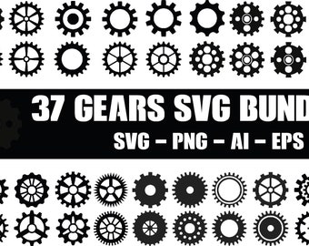 Gears SVG Bundle, Metal Gears svg, Steampunk svg, Cog Wheels svg, Gears clipart, Gears Cut Files, Cogs and Gears svg, Gears PNG