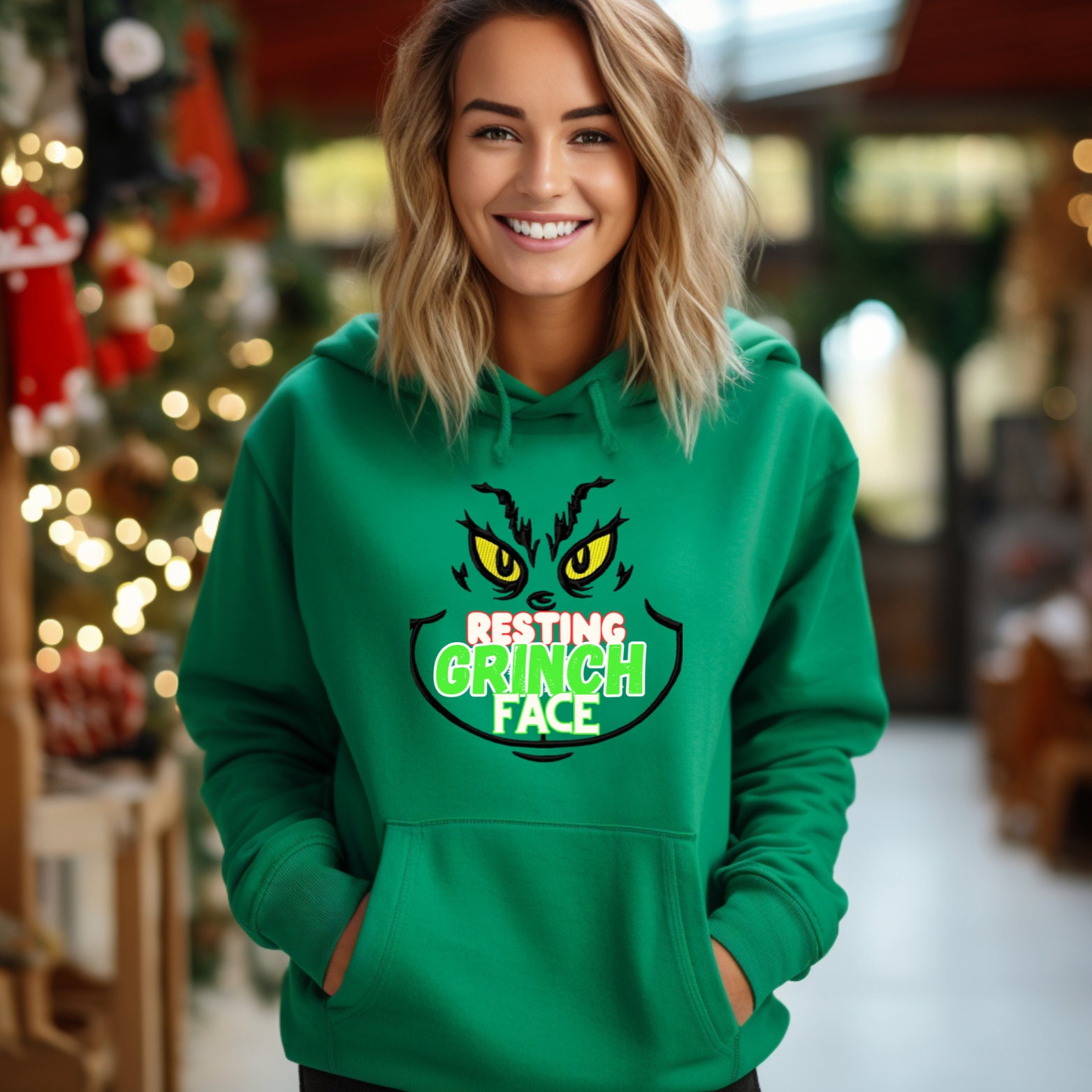 Resting grinch face hoodie new arrivals