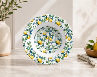 Lemon Serving Bowl, Unbreakable Pasta and Cereal Bowl, Citrus Salad Bowl, Italian Kitchen Decor, Food Safe Bowl, Made in USA