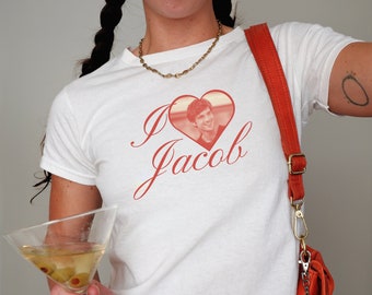 I <3 Jacob  | Y2k Shirt, Coquette Aesthetic, Y2k Graphic Baby Tee, 90s Style, Coquette, Tiktok Viral, Pinterest Style