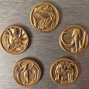 Mighty Morphin Power Rangers Power Coin Set Legacy REPLICA Set of 5 ...