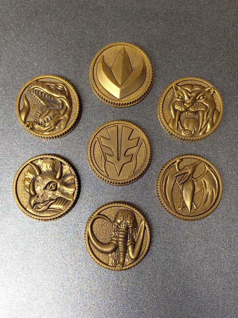 Power Rangers Mighty Morphin Power Coin Legacy REPLICA Set of 7 MMPR ...