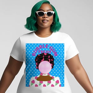 Unisex Heavy Cotton Tee, Żywy Bubblegum Fresh African Print, Luźny element oświadczenia, Idealny prezent dla niego