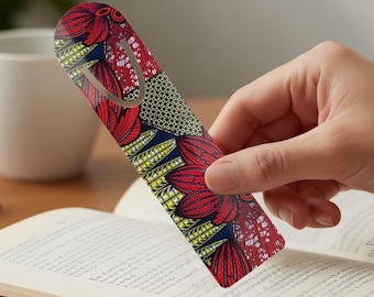 African Ankara Floral Bookmark, Aluminum Page Marker