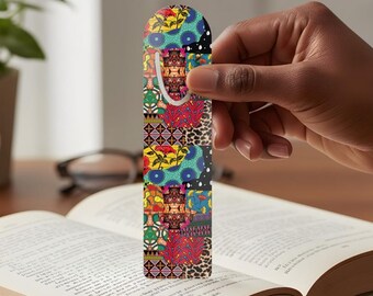 African Ankara Print Bookmark, Aluminum Page Marker, Book Lover Gift
