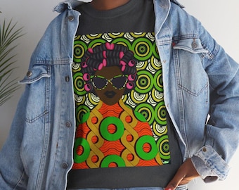 Afrocentric T-Shirt: Chantal Circles African Art Unisex Tee