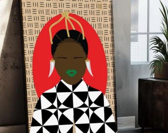 Black Girl Art Print: &quot;Sunny Babe (Chocolate)&quot; - African Giclee Poster