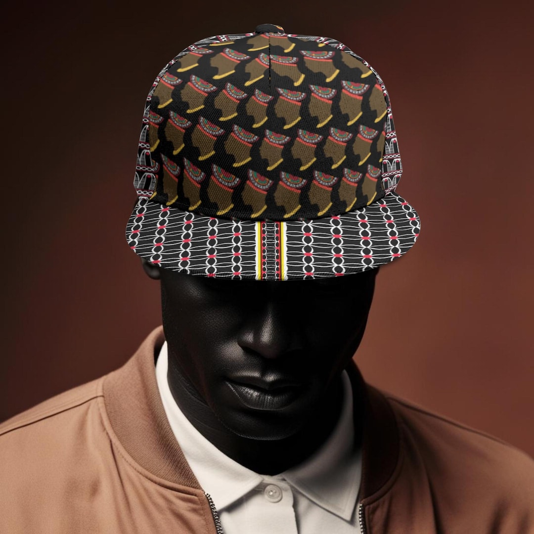 African Print Baseball Cap: Adjustable Snapback, Flat Brim, Ready to ...