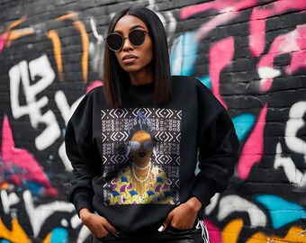 Floral Mudcloth African Print Sweatshirt: Unisex Boho Fashion