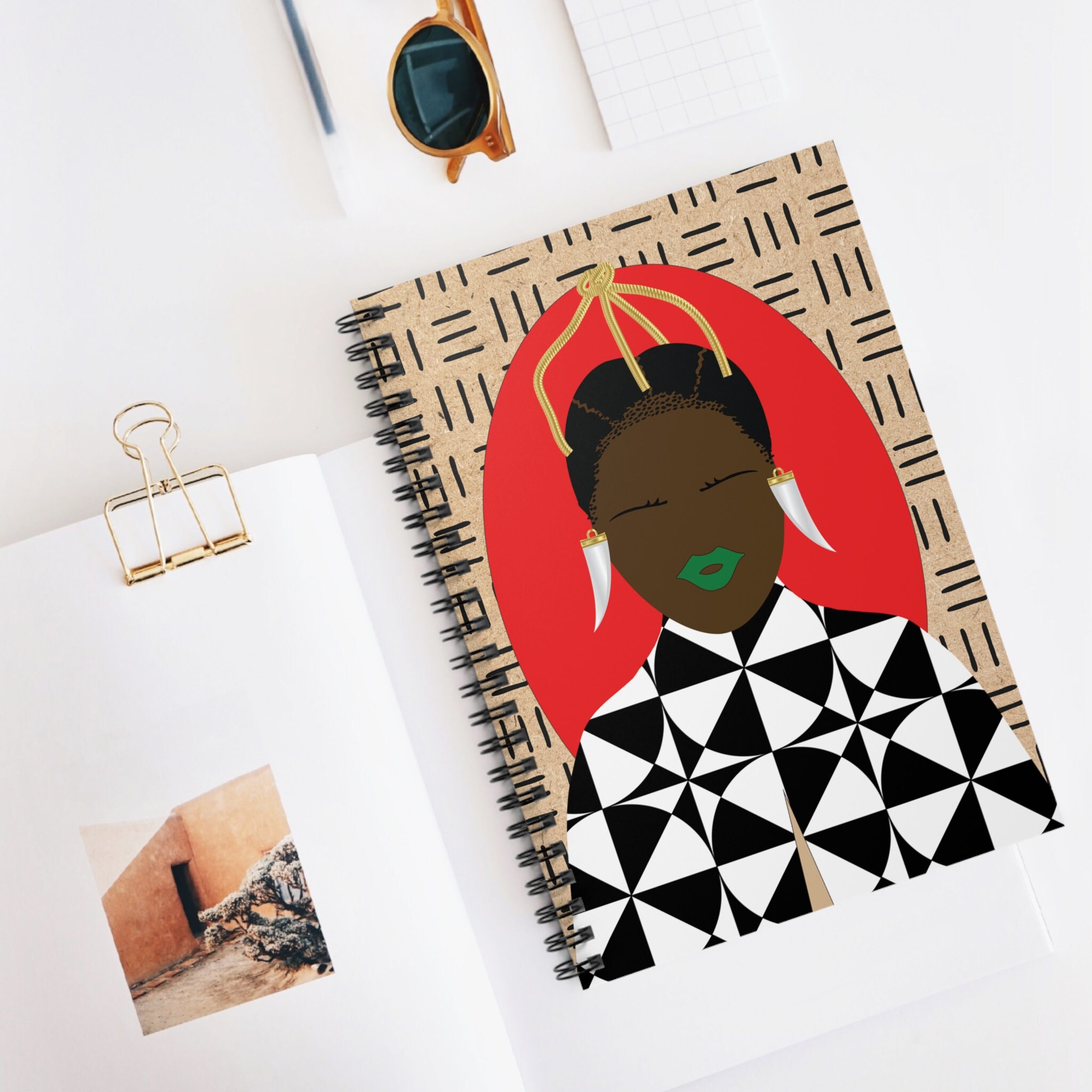 Sunny Babe(Chocolate) Spiral Notebook, Front Cover Print - Ruled Lines