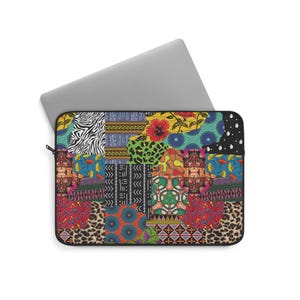 Housse patchwork pour ordinateur portable Ankara : coque pour ordinateur à imprimé africain, housse Macbook Air Pro