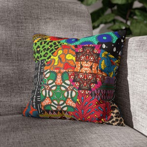Ankara African Print Pillow Cover: Faux Suede Throw Cushion