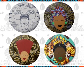 3 inch African Pocket Mirrors | Compact Mirror | Flat Gifts | Makeup Mirror | Gifts for Her | Black Art