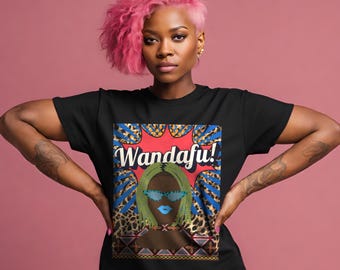 Wandafu! Afrikanisches Grafik-T-Shirt: Unisex-Softstyle-Baumwoll-T-Shirt