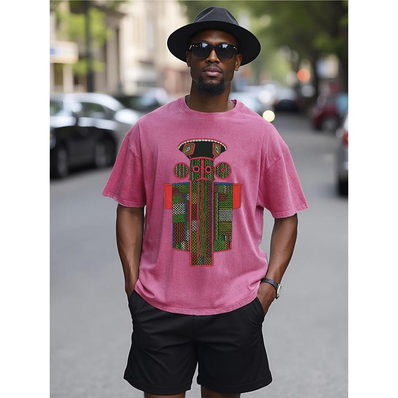 Unisex Elephant Mask tee Vintage washed Heavyweight T-shirt Bild 9