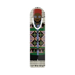 Bookmark, Phillipe in Green Toghu on Mudcloth Bookmark, Book Lover Gift, Reading Accessories, African Print Bookmark, Unique Literary Gift