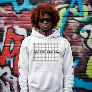 Black Blessed and Beautiful  - Front, Back, Sleeve Design African Unisex Heavy Blend™ Hooded Sweatshirt