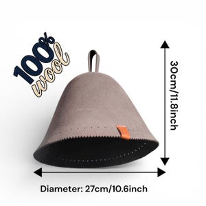 2x Sauna Hats – 100% Wool Felt Gray | Heat and Hair Protection | Unisex Banya and Steam Room Caps image 6