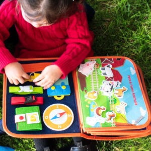 Tableau occupé pour tout-petit de 12 pages - Livre silencieux pour tout-petits, voyage, avion, voiture, jouets Montessori - Cadeau pour tout-petit pour garçons et filles de 1 2 3 4 5 ans