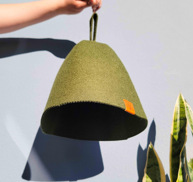 Sauna Hats – 100% Wool blend Felt Blue | Heat and Hair Protection | Unisex Banya and Steam Room Caps - sauna gift Green