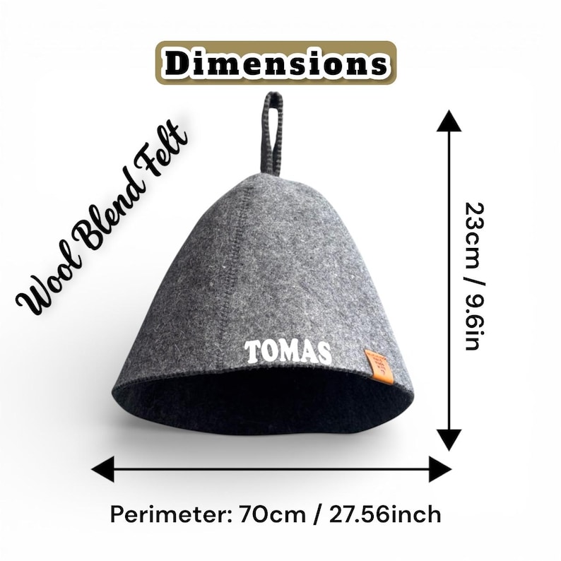 2x Sauna Hats – 100% Wool Felt Gray | Heat and Hair Protection | Unisex Banya and Steam Room Caps image 5