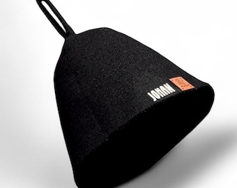 Black Wool Sauna Hats – Unisex Banya - Sauna Cap | Hair and Ear Protection | One Size, Gift Ready Wellness Accessory