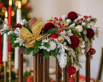 Rustic Christmas Lantern: Festive Holiday Table Centerpiece-Christmas Lantern