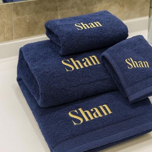 Personalized Towel-Turkish Towel Set- Towel-Custom Embroidered Cotton Towel Monogrammed Gift