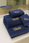 Personalized Turkish Cotton Towel Set: Custom Embroidered Bath & Hand Towels