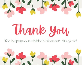 Blossom Teacher Thank You Tag