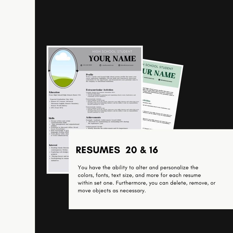 High School Student Resume Set - Il 794xN.5315489817 Etd4 
