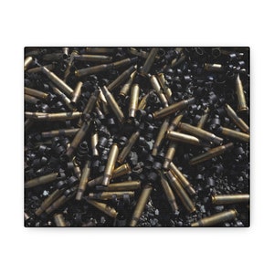 50 caliber ammo, brass, military Canvas